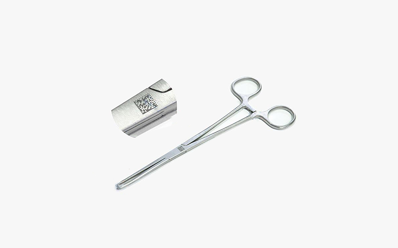 Stainless steel seam removal scissors QR code picosecond marking